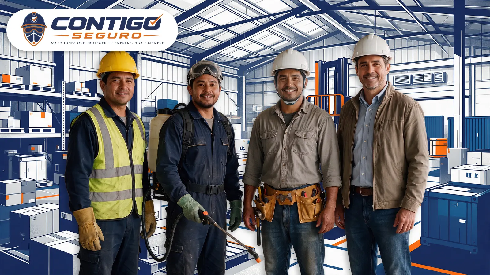 Profesionales de distintas especialidades en un entorno industrial